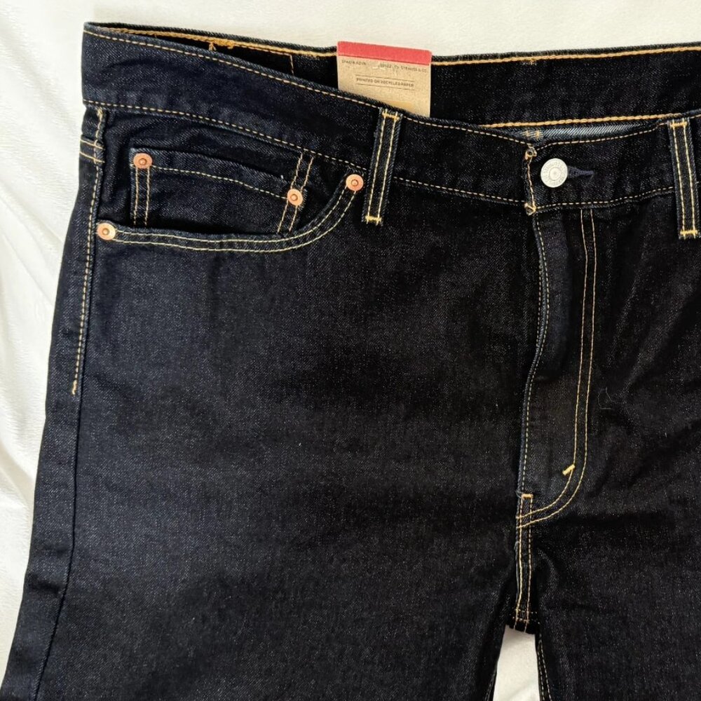 Levi's 513 Slim Straight Jeans Mens 38x30 Bastion Dark Wash Denim - Picture 5 of 8
